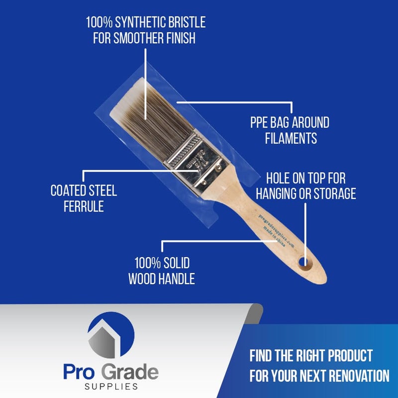 Pro-Grade فرش طلاء احترافية - 3 قطع 1.5 بوصة - مجموعة فرش - Image 2